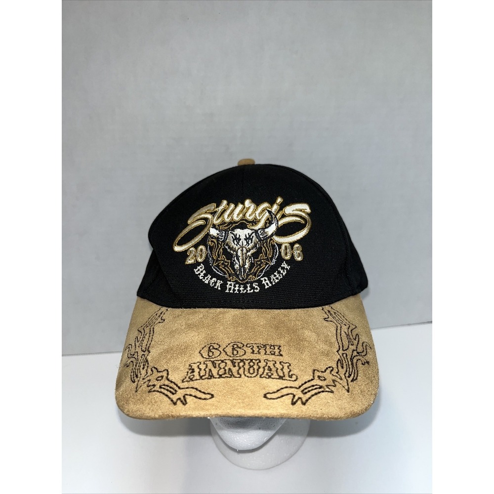 Vtg Sturgis Black Hills Motorcycle Rally 2006 66th Annual Black & Khaki‎ Hat Cap